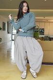 Conrad Batwing Ruffle Cuff Knit Deep Sage